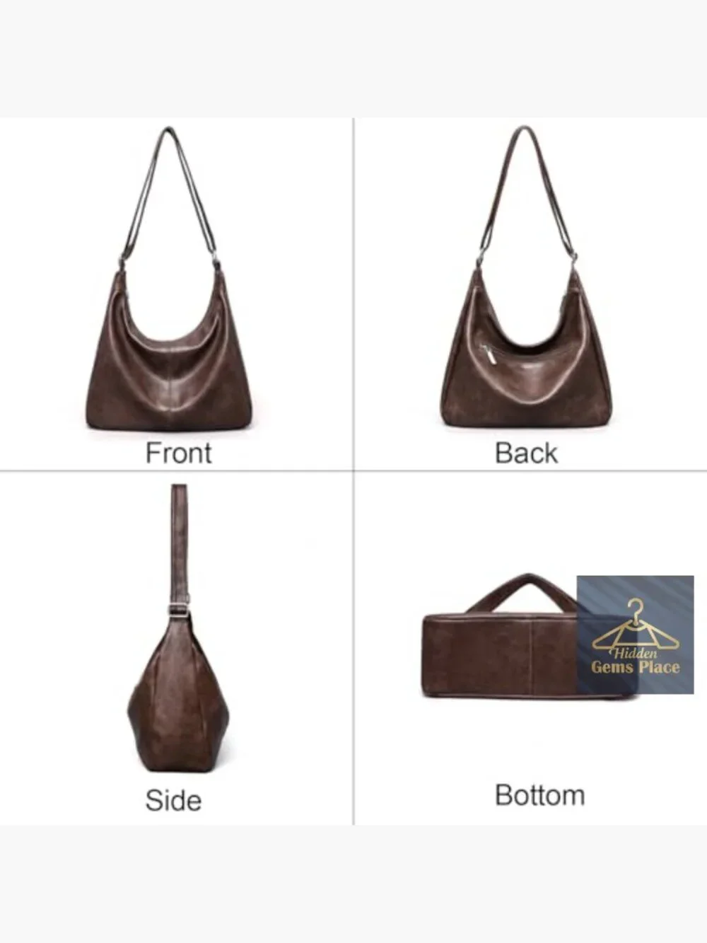 Slouchy Hobo Tote Crossbody Vegan Leather Shoulder Bag